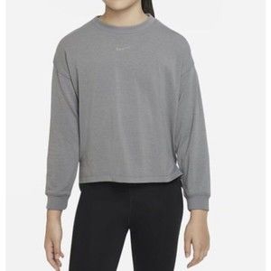 NEW Nike Yoga Dri-FIT Big Kids (Girls) Grey Training Top Size XL DR5439-084
